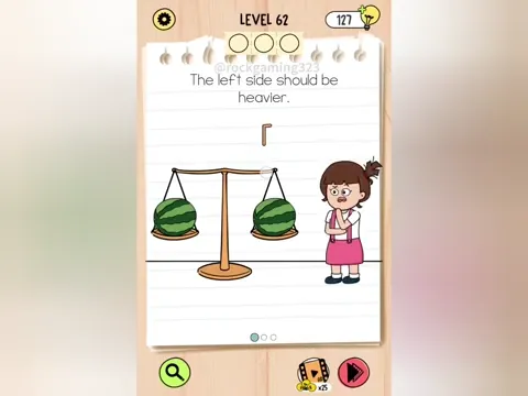 Brain Test 5 Level 62 - The left side should be heavier. (Image 1)