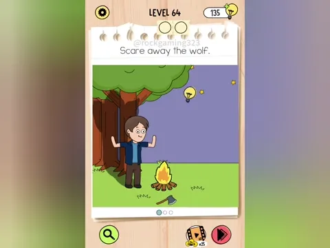 Brain Test 5 Level 64 - Scare away the wolf. (Image 2)