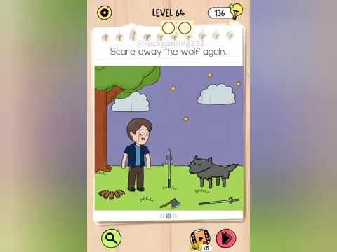 Brain Test 5 Level 64 - Scare away the wolf again. (Image 2)