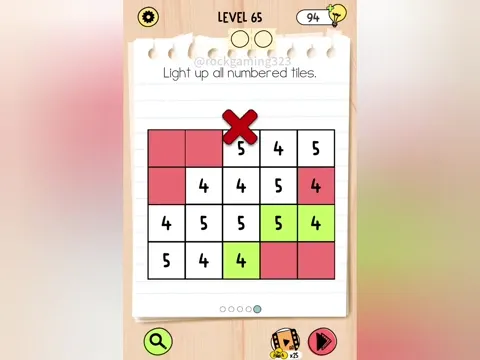 Brain Test 5 Level 65 - Light up all numbered tiles. (Image 5)