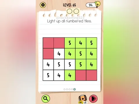 Brain Test 5 Level 65 - Light up all numbered tiles. (Image 6)