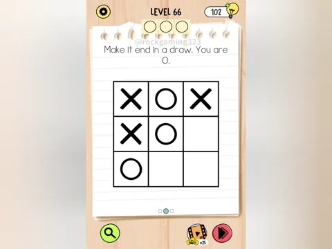 Brain Test 5 Level 66 - Make it end in a draw. You are X (Image 2)