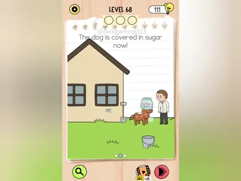 Brain Test 5 Level 68 - The dog is covered in sugar now! (Image 2)