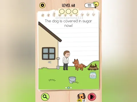 Brain Test 5 Level 68 - The dog is covered in sugar now! (Image 3)