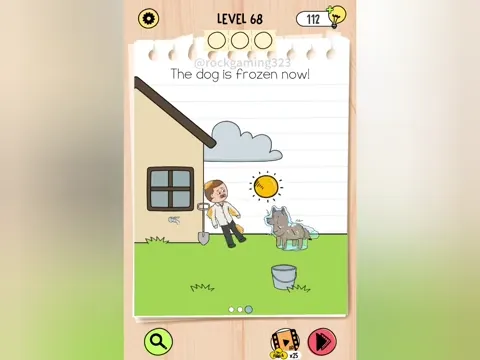 Brain Test 5 Level 68 - The dog is frozen now! (Image 1)