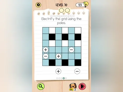 Brain Test 5 Level 70 - Electrify the grid using the poles. (Image 5)