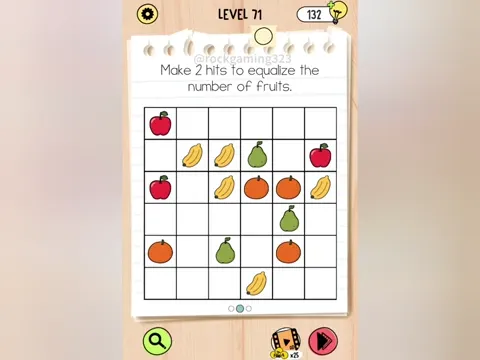 Brain Test 5 Level 71 - Equalize the number of fruits. (Image 4)