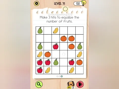 Brain Test 5 Level 71 - Equalize the number of fruits. (Image 6)