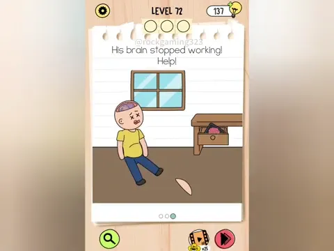 Brain Test 5 Level 72 - His brain stopped working! (Image 1)