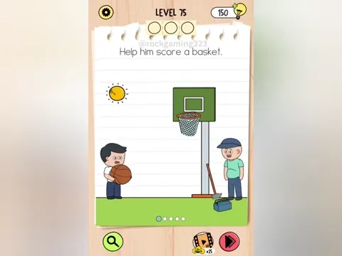 Brain Test 5 Level 75 - Help him score a basket! (Image 1)
