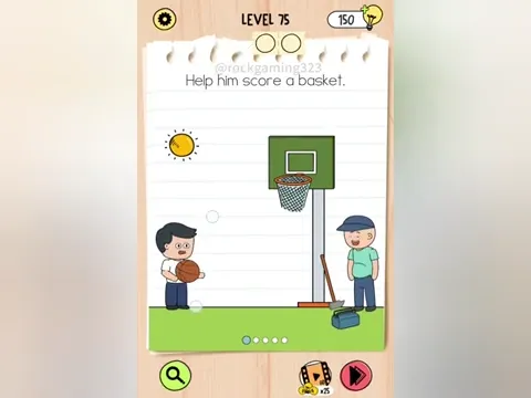 Brain Test 5 Level 75 - Help him score a basket! (Image 2)