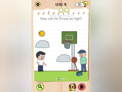Brain Test 5 Level 75 - How can he throw so high? (Image 2)