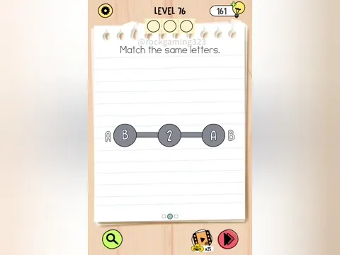 Brain Test 5 Level 76 - Match the same letters. (Image 1)