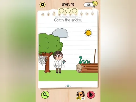 Brain Test 5 Level 77 - Catch the snake. (Image 1)