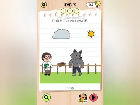 Brain Test 5 Level 77 - Catch the werewolf. (Image 1)