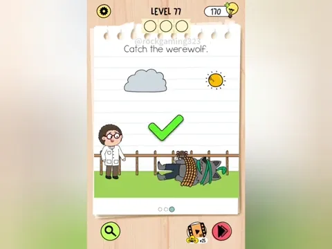 Brain Test 5 Level 77 - Catch the werewolf. (Image 2)
