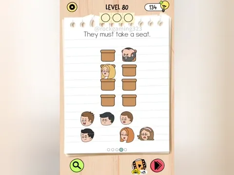 Brain Test 5 Level 80 - They must take a seat. (Image 3)