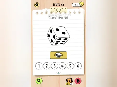 Brain Test 5 Level 83 - Guess the roll. (Image 1)