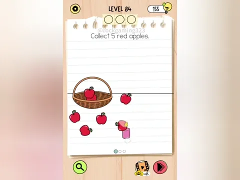 Brain Test 5 Level 84 - Collect 5 red apples. (Image 1)