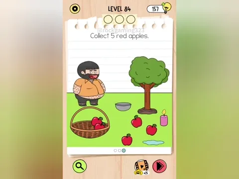 Brain Test 5 Level 84 - Collect 5 red apples. (Image 4)