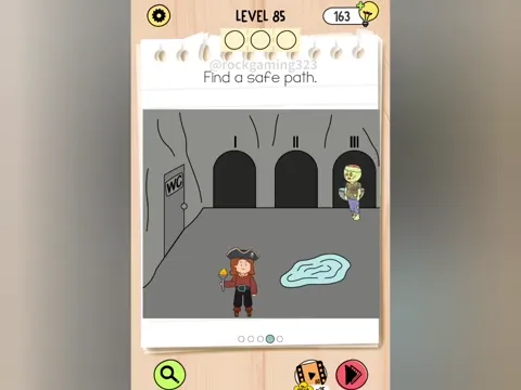 Brain Test 5 Level 85 - Find a safe path. (Image 1)
