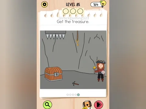 Brain Test 5 Level 85 - Get the treasure. (Image 1)