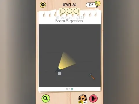 Brain Test 5 Level 86 - Break 5 glasses. (Image 1)