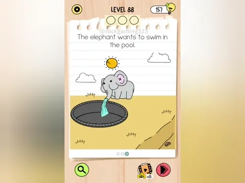 Brain Test 5 Level 88 - The elephant wants to swim in the pool. (Image 2)