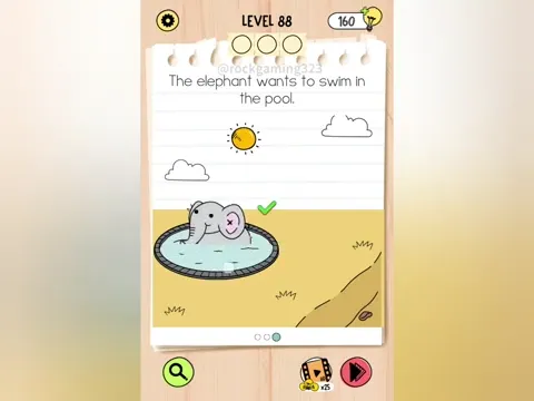 Brain Test 5 Level 88 - The elephant wants to swim in the pool. (Image 3)