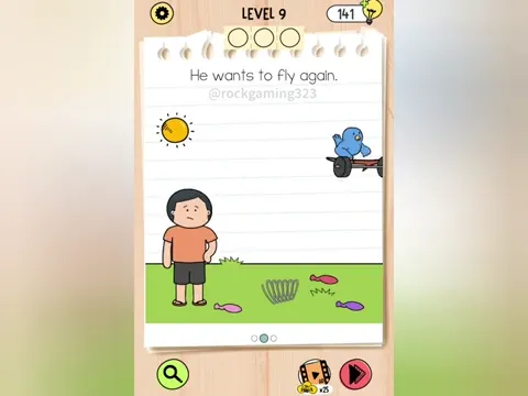 Brain Test 5 Level 9 - He wants to fly again. (Image 2)