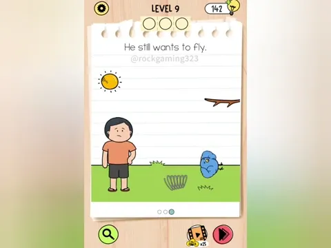 Brain Test 5 Level 9 - He still wants to fly. (Image 1)
