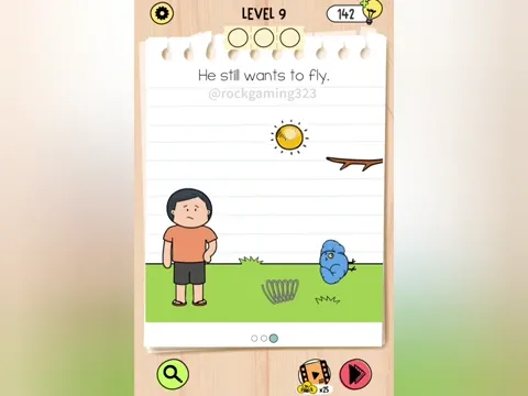 Brain Test 5 Level 9 - He still wants to fly. (Image 2)