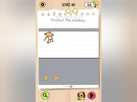 Brain Test 5 Level 90 - Protect the monkey. (Image 2)