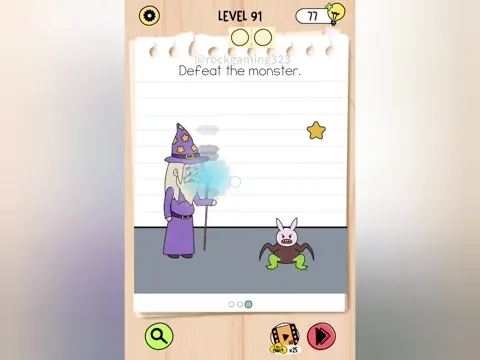 Brain Test 5 Level 91 - Defeat the monster. (Image 4)