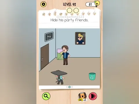 Brain Test 5 Level 92 - Hide his party friends. (Image 3)