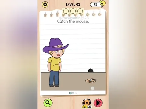 Brain Test 5 Level 93 - Catch the mouse. (Image 1)