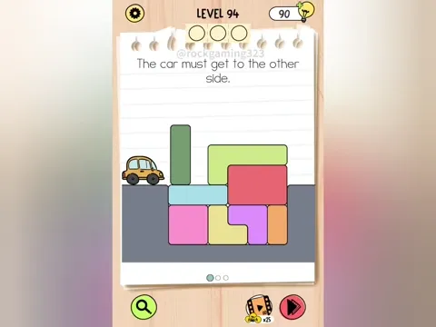 Brain Test 5 Level 94 - The car must get to the other side. (Image 1)