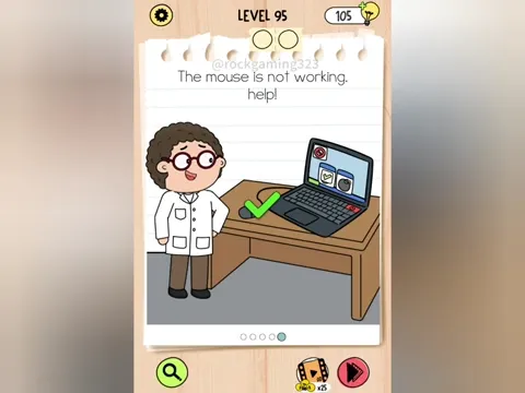 Brain Test 5 Level 95 - The mouse is not working, help! (Image 1)