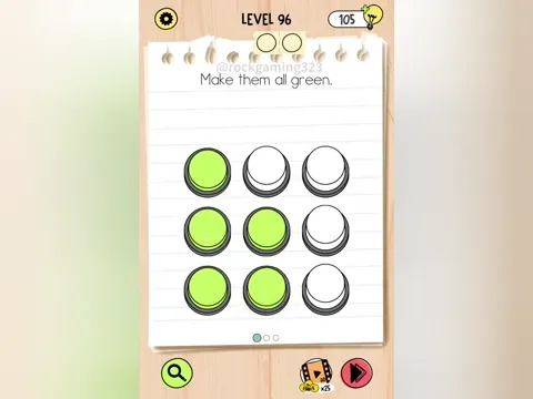 Brain Test 5 Level 96 - Make them all green. (Image 1)