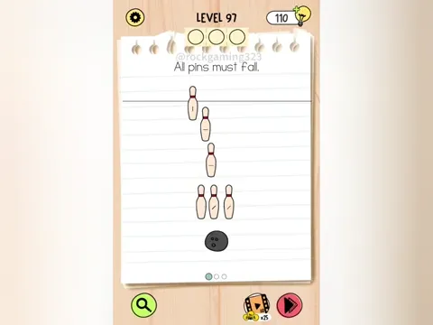 Brain Test 5 Level 97 - All pins must fall. (Image 1)