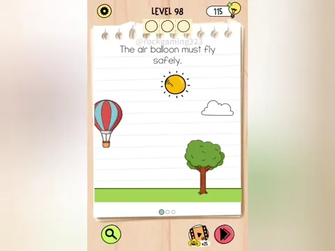 Brain Test 5 Level 98 - The air balloon must fly safely. (Image 1)