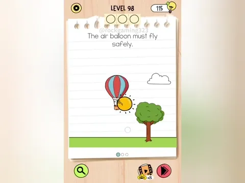 Brain Test 5 Level 98 - The air balloon must fly safely. (Image 2)