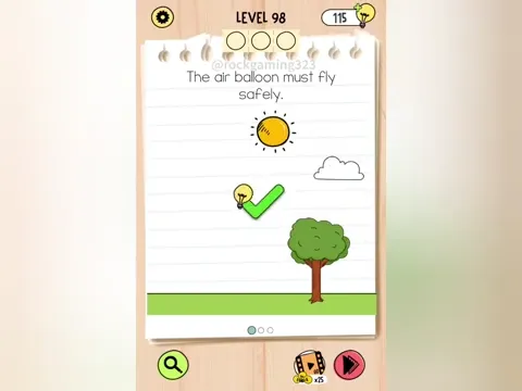 Brain Test 5 Level 98 - The air balloon must fly safely. (Image 3)